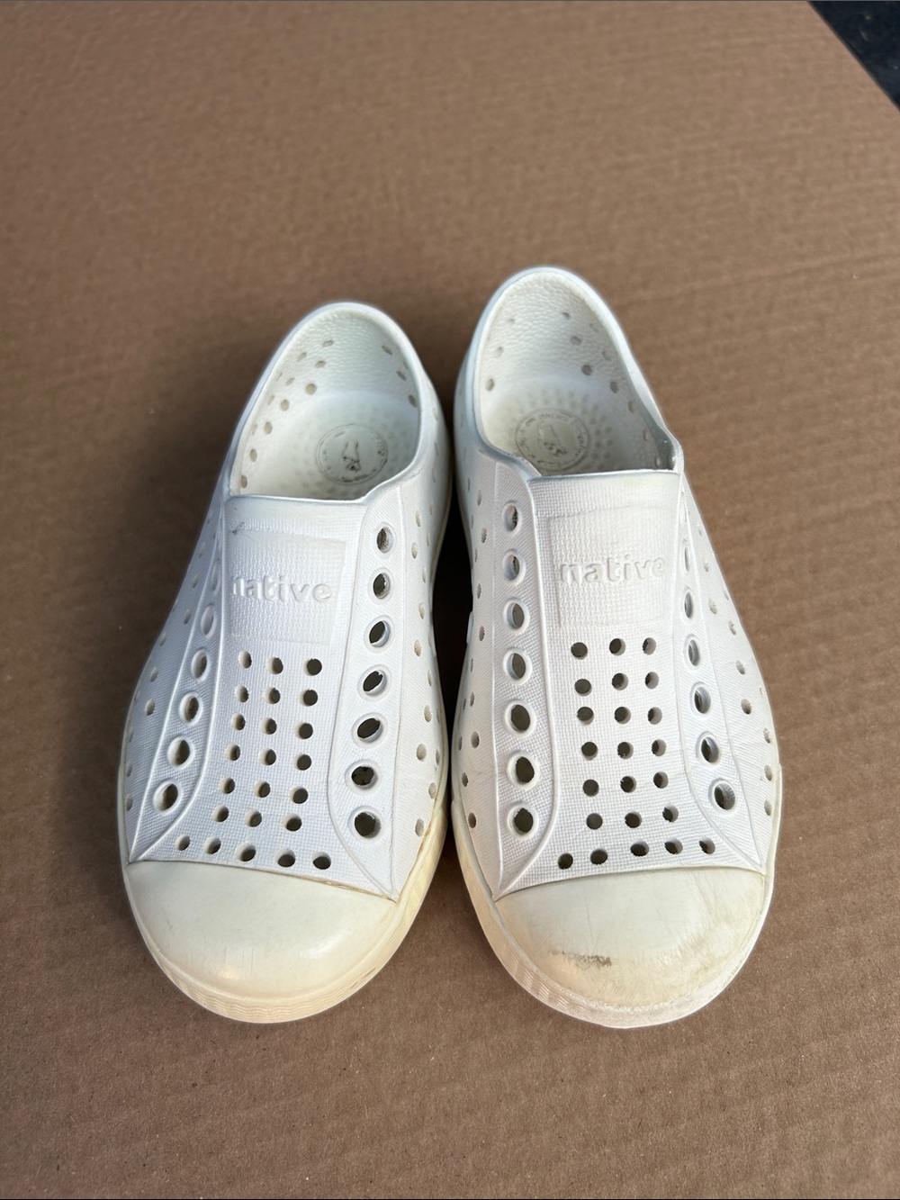 Native Kids Water Shoes Slip-On in White